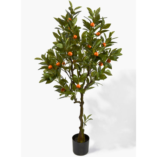Rosalind Wheeler Artificial Orange Tree in Pot Wayfair